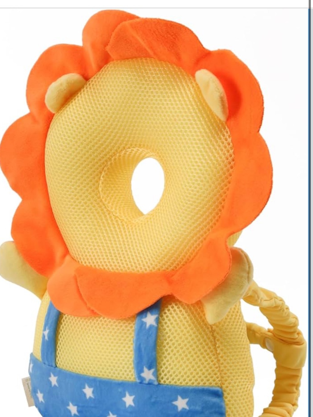 Sozo Plush Lion Head Protector Pillow - Orange Mane & Yellow Body